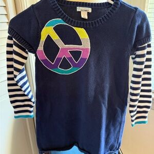 Old Navy Navy Blue Peace Sign Kids dress